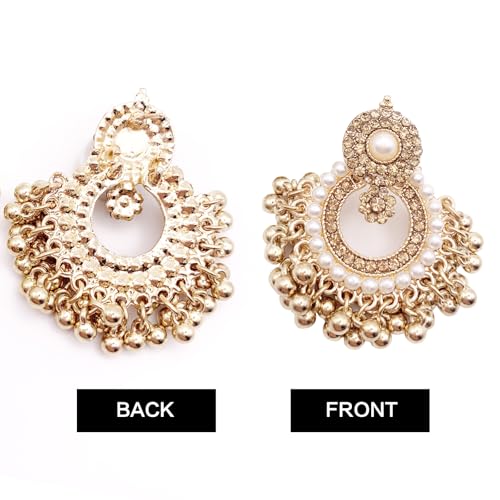 Indian Jhumka Earrings for Women Boho Ball Tassel Statement Dangle Earrings Vintage Chandelier Dangle Drop Stud Jewelry Gifts for Wedding Festival Holiday Outfits