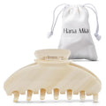 Luxury Creme Claw Clip for Women | Our Large 4 Inch Hair Clip Creates Beautiful Half Ups, Secure Updos & Chic Daily Styles | Premium Acetate Claw with Secure Hold & Snag Free Teeth for Easy Styling - color: Cream