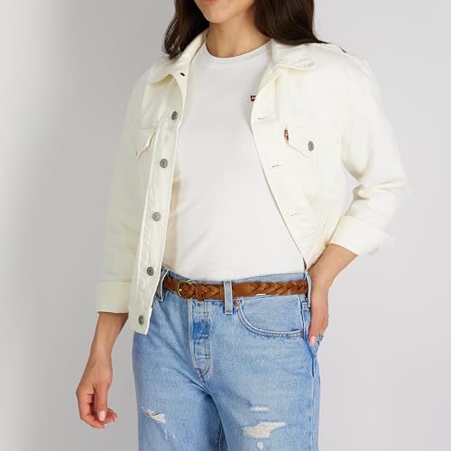 Levi's Women's Fully Adjustable Casual Leather Braided Belt for Jeans and Dresses - color: Tan Braid, size: Small