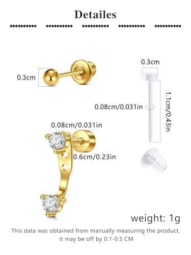 QWALIT Gold Ear Piercing Kit Ear Piercing Gun Kit Ear Piercing Earrings Disposable Self Piercing Earring Ear Gun Piercing Kit at Home Gold Stud Earring - color: D1-adjustable jewelry -gold
