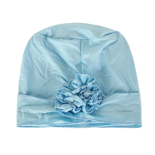 Headwrap Turbans for Women - Twist Soft Floral Solid Caps Pre Tied Chemo Beanies Headwear Hat for Cancer - color: Light Blue