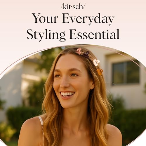 Kitsch Small Hair Clips for Women and Girls – Mini Claw Clips – Hair Accessories – Daily Styling, Recycled, | Ideal Gifts for Women Sedona – 8pc Set - color: Sedona