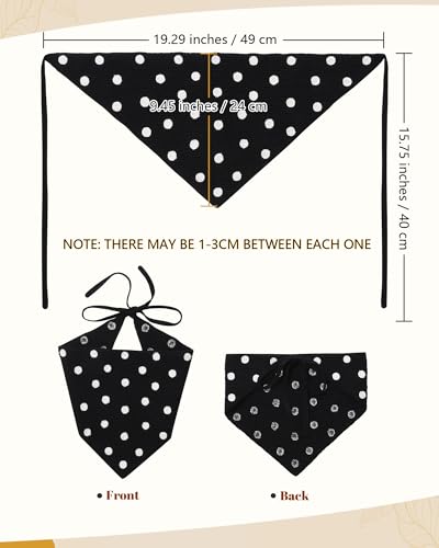 AWAYTR Crochet Head Scarf Hair Bandanas Women Knit Bandana Headband Scarf Tie-Back Head Coverings Floral Headscarf - color: Polka Dots - Black + White
