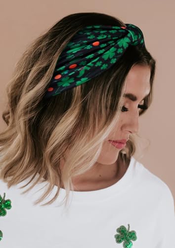 Huachi 4 Packs St. Patrick Headbands for Women Wide Knotted Green Shamrock Head Bands for Women's Hair, Trendy St Patricks Day Headband Party Decoration Hair Accessories for Women Gifts - color: St. Patrick Headband