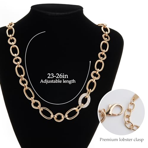 Long Gold Necklaces for Women Dainty Natural Stone Beaded Gold Necklace Mothers Day Gifts Boho Gold Costume Jewelry for Women - color: 01-Gold
