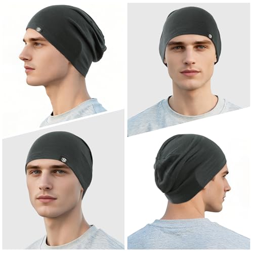 WTACTFUL 3 Pieces Cooling Skull Caps for Men & Women - Soft & Breathable Cycling Cap for Summer - color: Black+black+gray