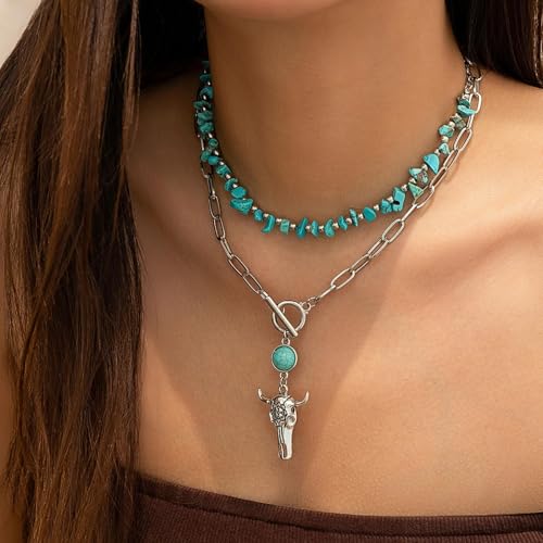 Boho Outfits for Women Boho Necklaces Country Concert Outfits Nashville Western Jewelry Choker Necklaces Long Leather Necklace Western Dress Jewelry Country Cowgirl Accessories Gifts - color: L4
