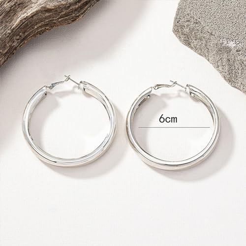 Large Hoop Earrings Lightweight Chunky Earrings for Women Chunky Earrings Big Hoop Earrings for Wedding - style: Hoop-S-01