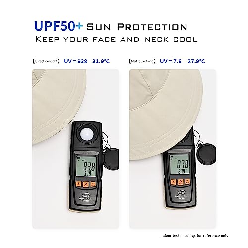huablo UPF 50+ Womens Sun Hat Wide Brim Sun Hat UV Protection Hiking Fishing Hat Adjustable Head Circumference for Easy Carry - color: Beige