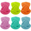Geyoga 6 Pieces Summer UV Protection Cooling Neck Gaiter Face Clothing Neck Gaiter Mask Scarf Sunscreen Breathable Bandana - color: Fluorescent Color