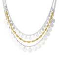 Noessla Layered Beaded Chunky Necklace for Women Boho Two-color Shell Statement Necklace Fashion Collar Costume Jewelry Gifts for Mum - color: 94-Yellow