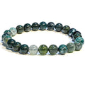 ANAYA AGATE Healing Crystal Bracelet for Women and Men – 8mm Round Beaded Bracelet for Men and Women – Unisex Stretchy Gemstone Bracelet for Healing and Protection - color: Moss Agate