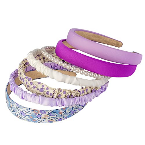 Ooosonlu Fashion Pearl Hairbands Set - Non-Slip Hair Accessories with Different Patterns for Women and Girls - color: Purple
