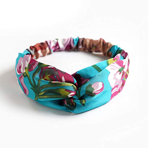 Boho Headbands for Women, Silk Elastic Satin Hairband Vintage Floral Printed Paisley Bandana Fashion Headwraps Hair Band Accessories for Women Girls, 6 Packs