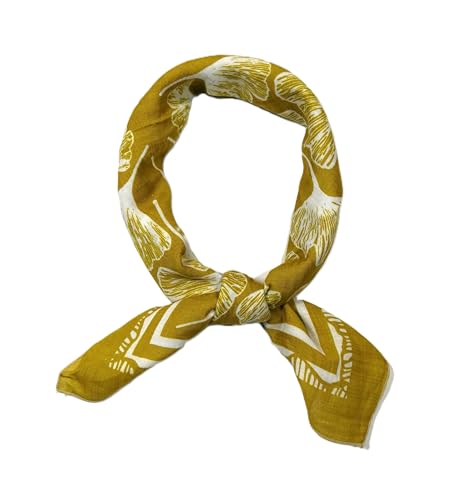 Shanlin Unisex Floral Cotton Square Scarf Bandanas 22x22 inch - color: Ginkgoleaves-yellow