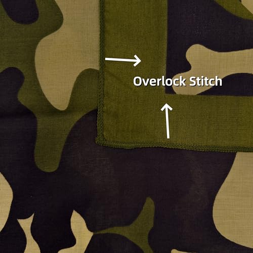 Bandana Single Pack Soft Thin 27 inch Cotton Paisley Extra Large Headwear - color: Camo