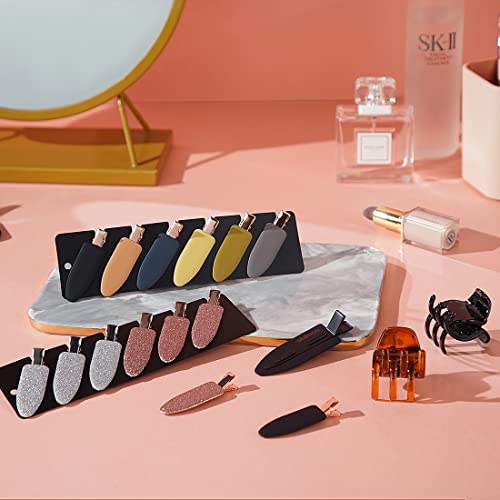 12 pieces No Bend Hair Clips, No Crease Curl Pin Clips for Makeup Application，2022 style, non-slip.Hair won't get caught between plastic attached to metal. (Morandi)… - color: Morandi