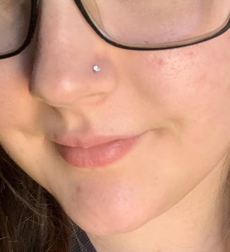 MODRSA Fake Nose Stud Fake Nose Ring Stud Fake Nose Piercing Fake Lip Ring Fake Earrings Stud Silver Gold Fake Cartilage Helix Earring Clip on Earring Hoop Fake Eyebrow Ring Fake Bridge Piercing - color: D1-stick on rhinestone