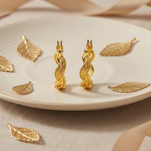 14K Gold Hoop Earrings for Women Hypoallergenic Lightweight Gold Huggie Hoop Earring Jewelry Gift - style: E01-20MM