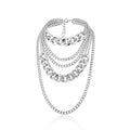 CSIYANJRY99 Chunky Gold Necklaces for Women,Multilayer Punk 80s Hip Hop Necklace,Layered Cuban Link Chain Statement Necklace 90s Freaknik Outfit Accessories for Women - color: Chunky Silver