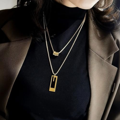 Gold Necklaces for Women Gifts - 14K Gold Plated Necklace for Women Necklaces for Her Tiny Fashion Jewelry for Teens，for Women Friends Jewelry Gifts，Necklace Gold Jewelry Birthday Gifts - style: Double layered chain necklace gold