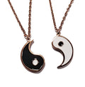 Gold Silver Yin Yang Pendant Necklace for Couples - color: IP Rose Gold Plated Stainless Steel
