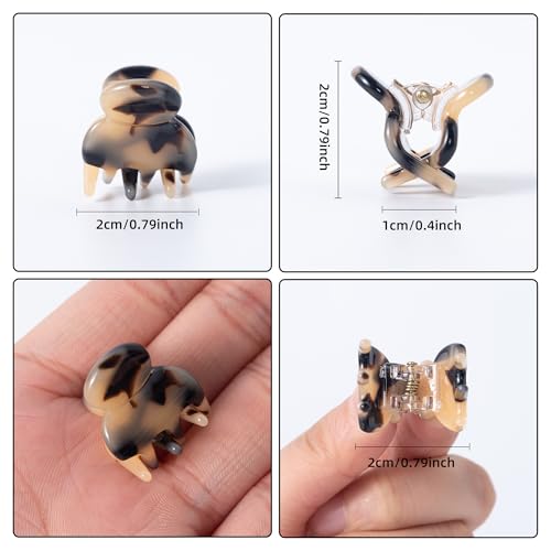 Cobahom 12Pcs 0.79 Inch Small Claw Clips Cute Hair Clips for Women, Mini Hair Clips for Hair Styling, Small Blone Tortoise Hair Clips for Thin Thick Hair, Deep Tortoiseshell & Shallow Tortoiseshell - color: Deep Tortoiseshell &Shallow Tortoiseshell