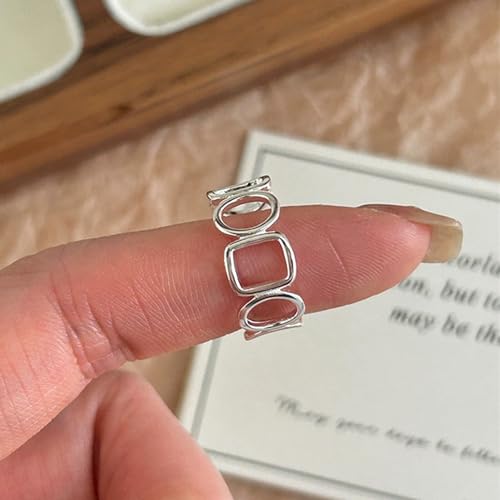 Handmade 925 Sterling Silver Ring Boho Thumb Band Open Statement Rings for Women Jewelry Christmas Gifts - color: Pattern 6