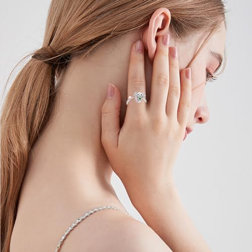 Axolotl Rings 925 Sterling Silver Axolotl Ring Cute Axolotl Jewelry Gift for Women Girls Daughter - color: May