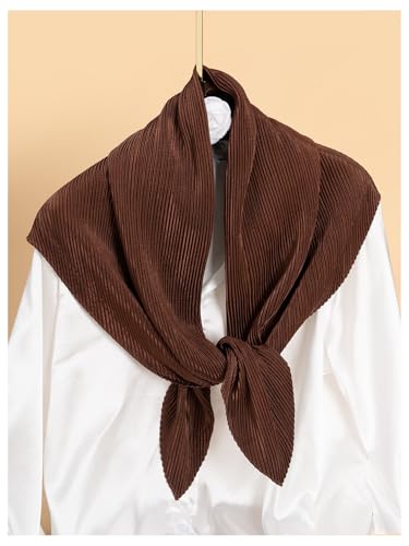 SweatyRocks Women's Large Square Satin Head Scarf Textured Hair Bandana Fashion Hair Scarfs