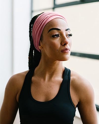 AQOKKA Extra Wide Headbands for Women Large Turban Headband Non Slip Boho Elastic Hairband Hair Twisted Knot Head Bands Accessories - color: 4 Pcs: Coffee, Olive, Navy Blue, Black