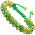 MASSIVE BEADS Double Layer Natural Chakra Healing Power Crystals Macrame Bracelet Yoga Stone Beads Gemstone Meditation Relax Anxiety Bangle for Unisex Women Men - color: China Jade, size: 6mm
