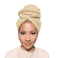 Head Wraps for Black Women African Head Wrap Lightweight for Women Long Plain Turban Hair Scarf Scarves - color: 1 Pc-beige