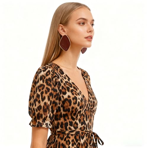 Statement Earrings for Women Big Earrings Large Statement Earrings Chunky Irregular Geometric Drop Dangle Earrings Oval Round Pebble Shape Earrings Chunky Jewelry - style: Burgundy / Maroon / Red