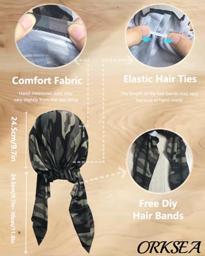 Chemo Headwear for Women Pre-Tied Head Scarf Headwraps Soft Turbans Cancer Hats Chemo Beanie Coverings Scarves - color: Green Camouflage