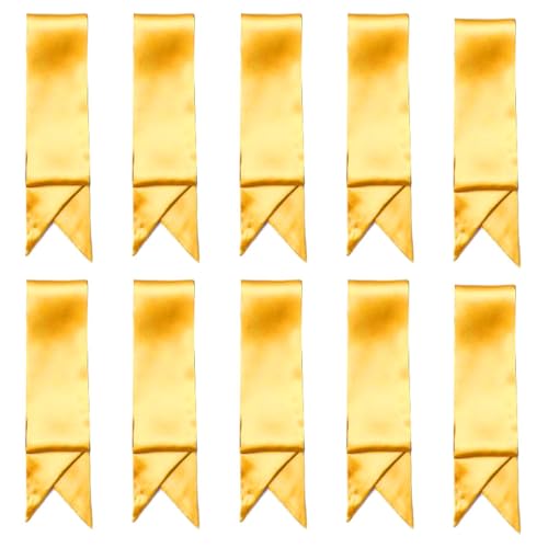 10 Pcs Long Thin Small Skinny Scarf Satin Neck Tie Ribbon Choker for Women Girls - color: Yellow