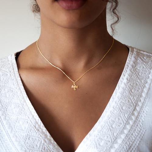 LLWOM Gold Necklace for Women-14k Gold Plated Infinity Necklace Star Of David Necklace Evil Eye Cross Pendants Heart Dainty Gold Necklace For Women - color: Gold, style: Dragon Necklace-1