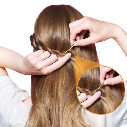 Tyqour 30pcs Jumbo Bobby Pins 3.35 Inch Long Bobby Pins for Thick Updo Hair, Metal Hair Clips Hairpins Hair Accessories for Women, Gold Long Hair Pins Hair Clips Hairpins Hair Accessories - color: Gold