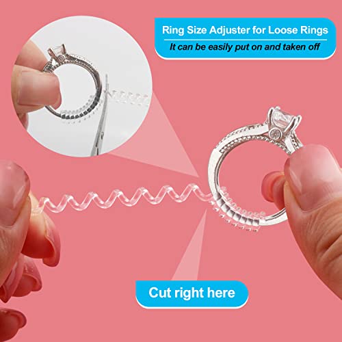 Haiou Ring Size Adjuster for Loose Rings - Clear Invisible Ring Guard, Spacer & Tightener | Sil. Resizer Extender - color: Transparent