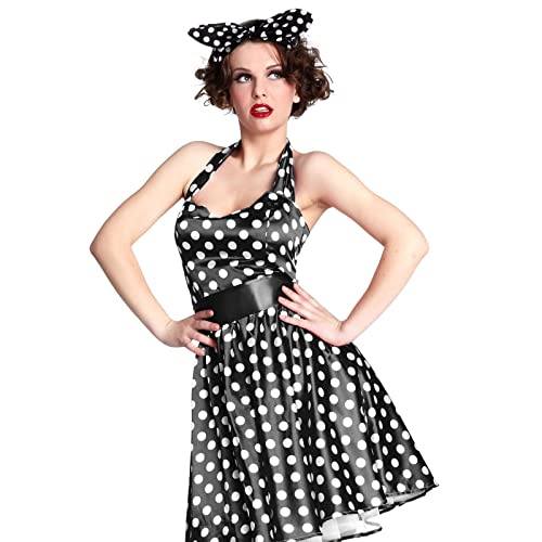 Hicarer 2 Pieces Polka Dot Headband Bandana Headband 50s Costume Hair Accessories Bows Wide Head Wrap for Women(Red, Black,Big Dots) - color: Red, Black, style: Big Dots