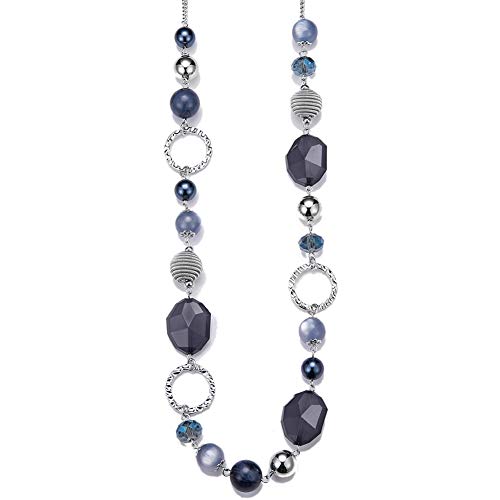 PEARL&CLUB Long Beaded Necklaces For Women - Sweater Chain Fashion Jewelry Necklace Gifts For Women - color: 23-Navy blue