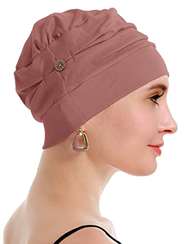osvyo Cotton Chemo Turbans for Women Cancer Hairloss hat - Cotton Lightweight Headwear Sealed Packaging - color: Cotton Sand Brown
