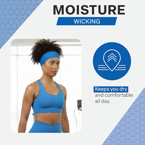 COLD FACTOR Cooling Headband for Women and Men – UPF 50+ Advanced Evaporative Comfort, Instant Cooling Sweatband for Outdoor Sports, Fitness, Yoga, Hiking, Running, and Workout - color: Blue