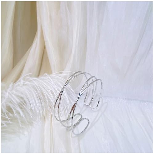 Choistily Arm Cuff Bracelet Gold Cuff Bracelet Silver Cuff Bracelet Arm Cuff Upper Arm Cuff Bracelet Jewelry Gift for Women - color: silver
