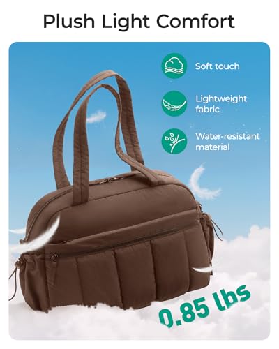 BAGSMART Gym Bag for Women, Duffle Bag for Travel with Wet Pocket, Lightweight Carry on Weekender Duffel, Water Resistant - color: Chocolate, size: Medium