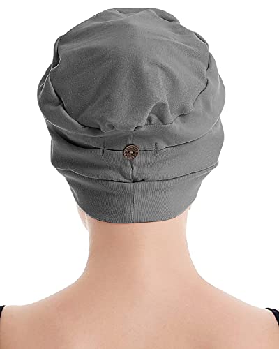 osvyo Cotton Chemo Turbans for Women Cancer Hairloss hat - Cotton Lightweight Headwear Sealed Packaging - color: Cotton Dark Grey