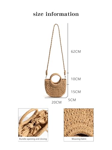 Crochet Beach Bags for Women Woven Purses Shoulder Bag Tote Handbag Summer Beach Purse - color: Wy20