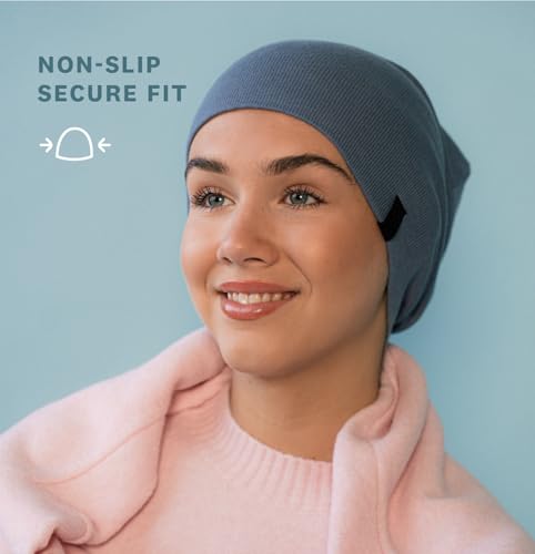 Revony Chemo Beanie Cap - Soft and Skin Friendly - 100% Cotton - color: Blue Denim