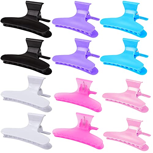 Ondder Hair Clips for Styling, Cutting, Coloring - Butterfly Claw Clamps and Pro Salon Accessories for Women and Girls - color: Multi-colored