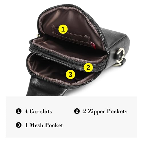 INICAT Women's Small Sling Bag, Lightweight Everyday Vegan Leather Crossbody Purse for Daily Essentials and Travel Light - color: 04-black, size: Small